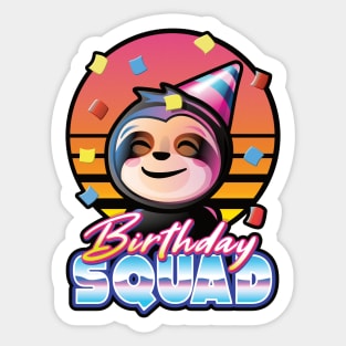 Birthday squad sloth boys girls party celebration Sticker